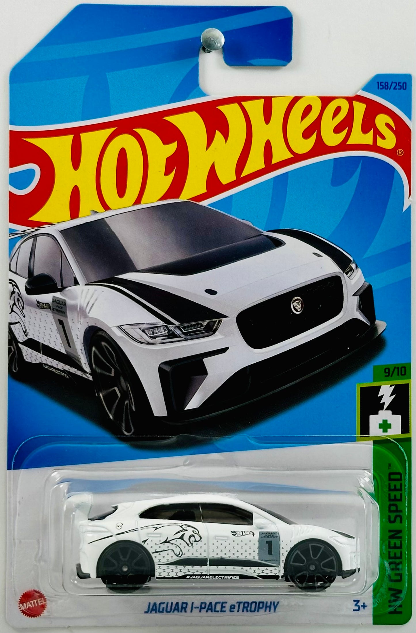 Hot Wheels 2023 - Collector # 158/250 - HW Green Speed 09/10 - Jaguar I-Pace eTrophy - White - IC
