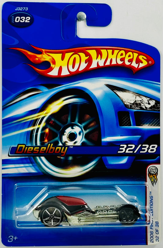 Hot Wheels 2006 - Collector # 032/223 - First Editions 32/38 - Dieselboy - Black - ERROR: Front Wheel - USA