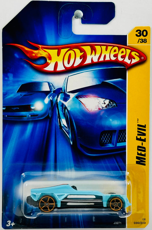 Hot Wheels 2006 - Collector # 030/223 - First Editions 30/38 - Med-Evil - Light Blue & Orange - '3' Deco - USA '07