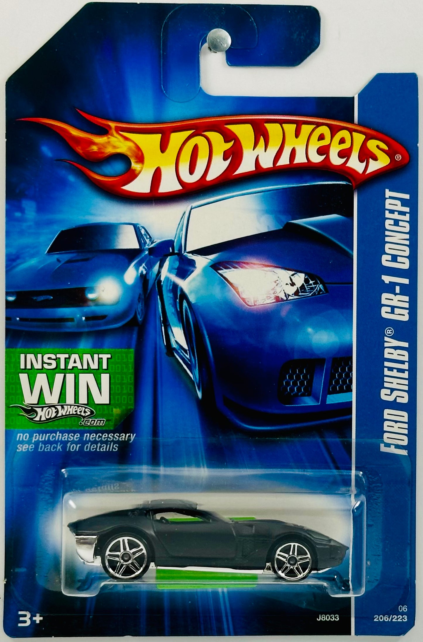 Hot Wheels 2006 - Collector # 206/223 - All Stars - Ford Shelby GR-1 Concept - Flat Black - USA 'Instant Win'