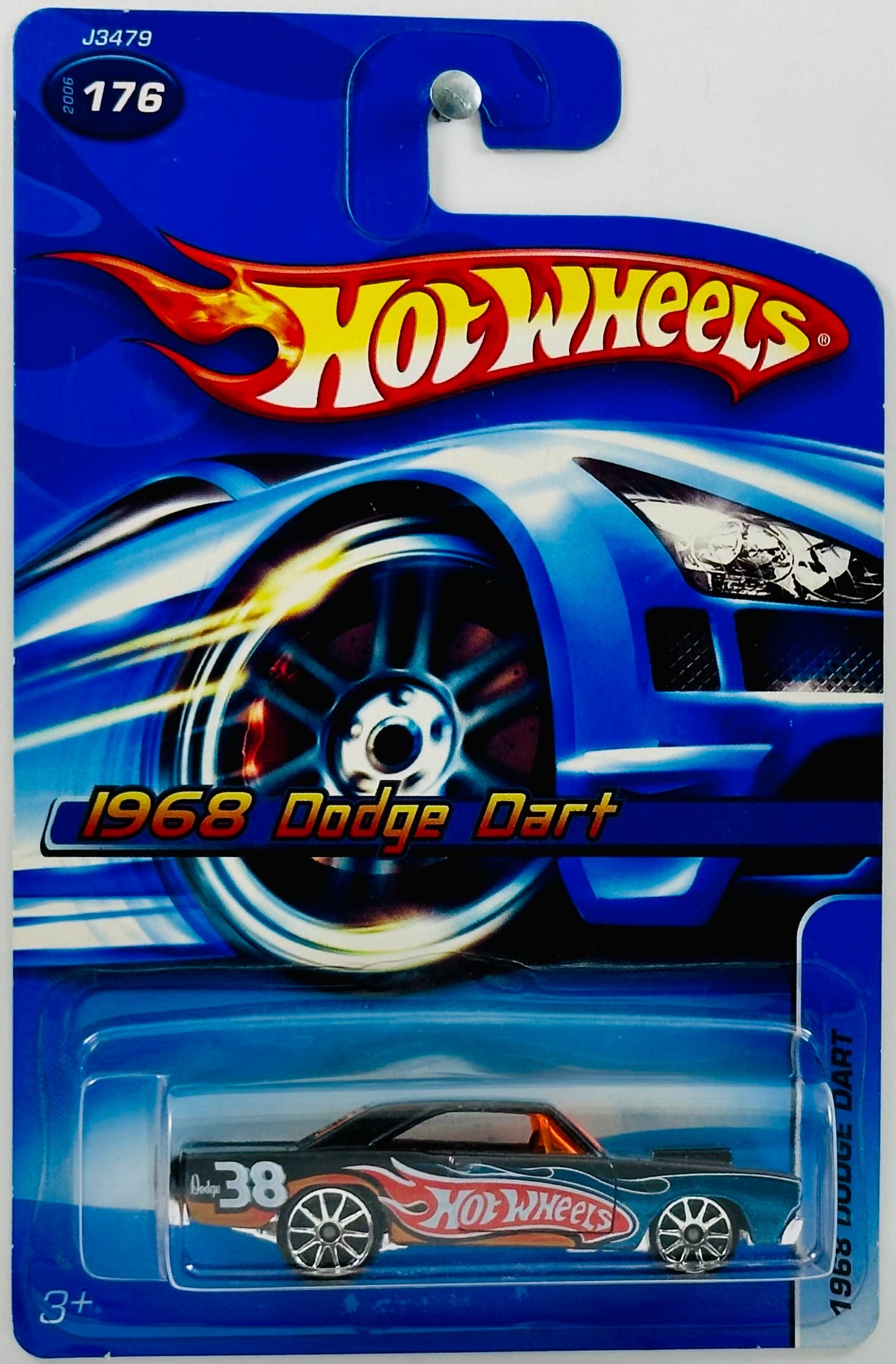 Hot Wheels 2006 - Collector # 176/223 - All Stars - 1968 Dodge Dart - Metallic Black - 10 Spokes - USA 'Instant Win'