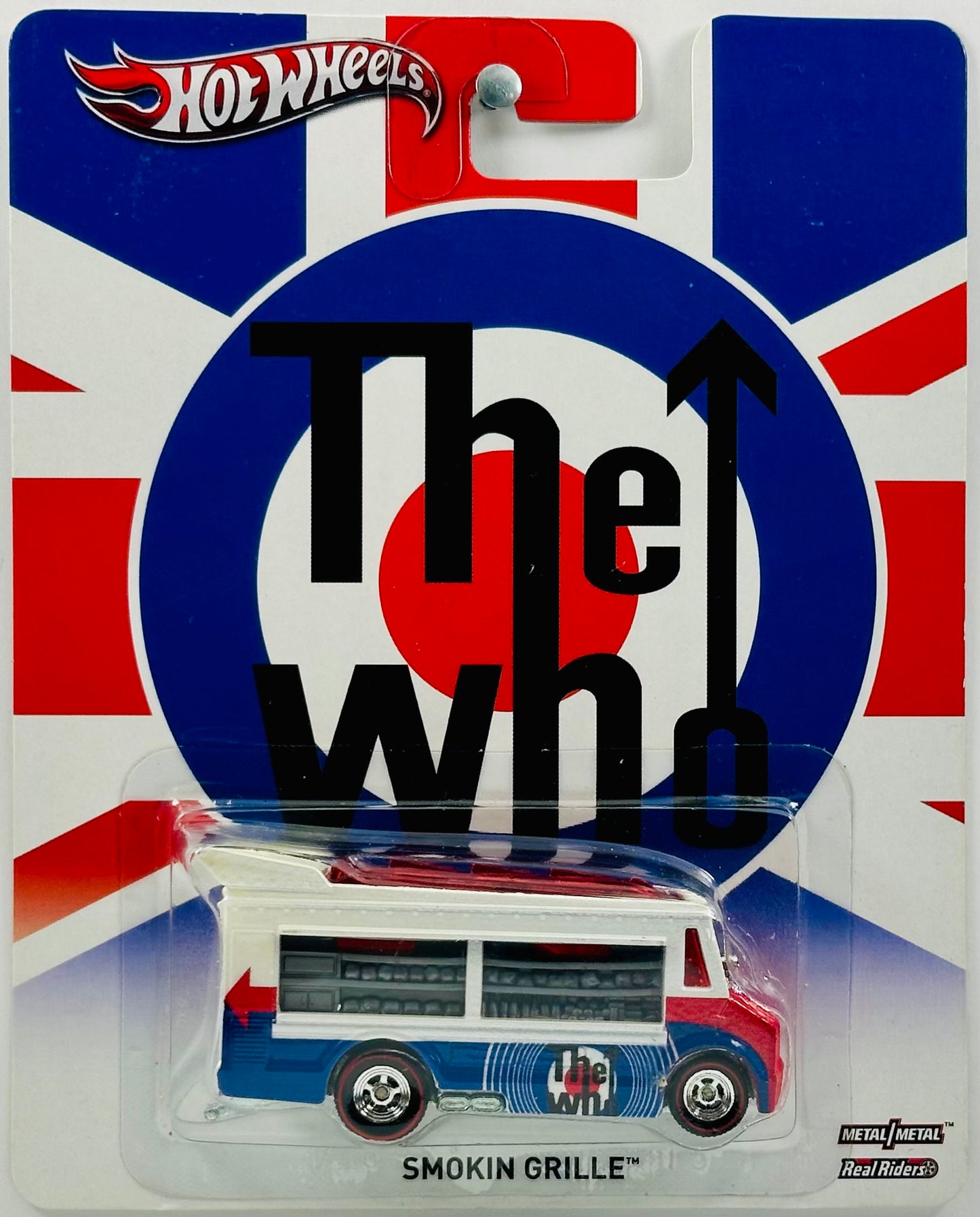 Hot Wheels 2013 - Pop Culture: Live Nation - Smokin Grille - Pearl White, Blue & Red - The Who - Metal/Metal & Real Riders