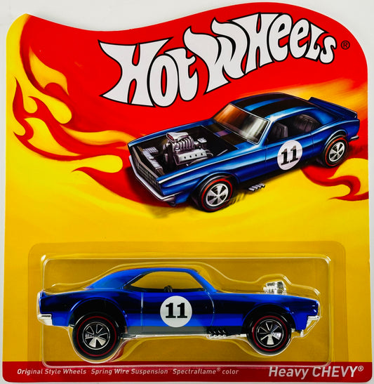 Hot Wheels 2011 - HWC / RLC Exclusive - Heavy Chevy - Spectraflame Blue - Spring Wire Suspension - Red Line Neo Classics / Plastic - 1:24 Scale - Limited to 3,000 - Yellowed Protector