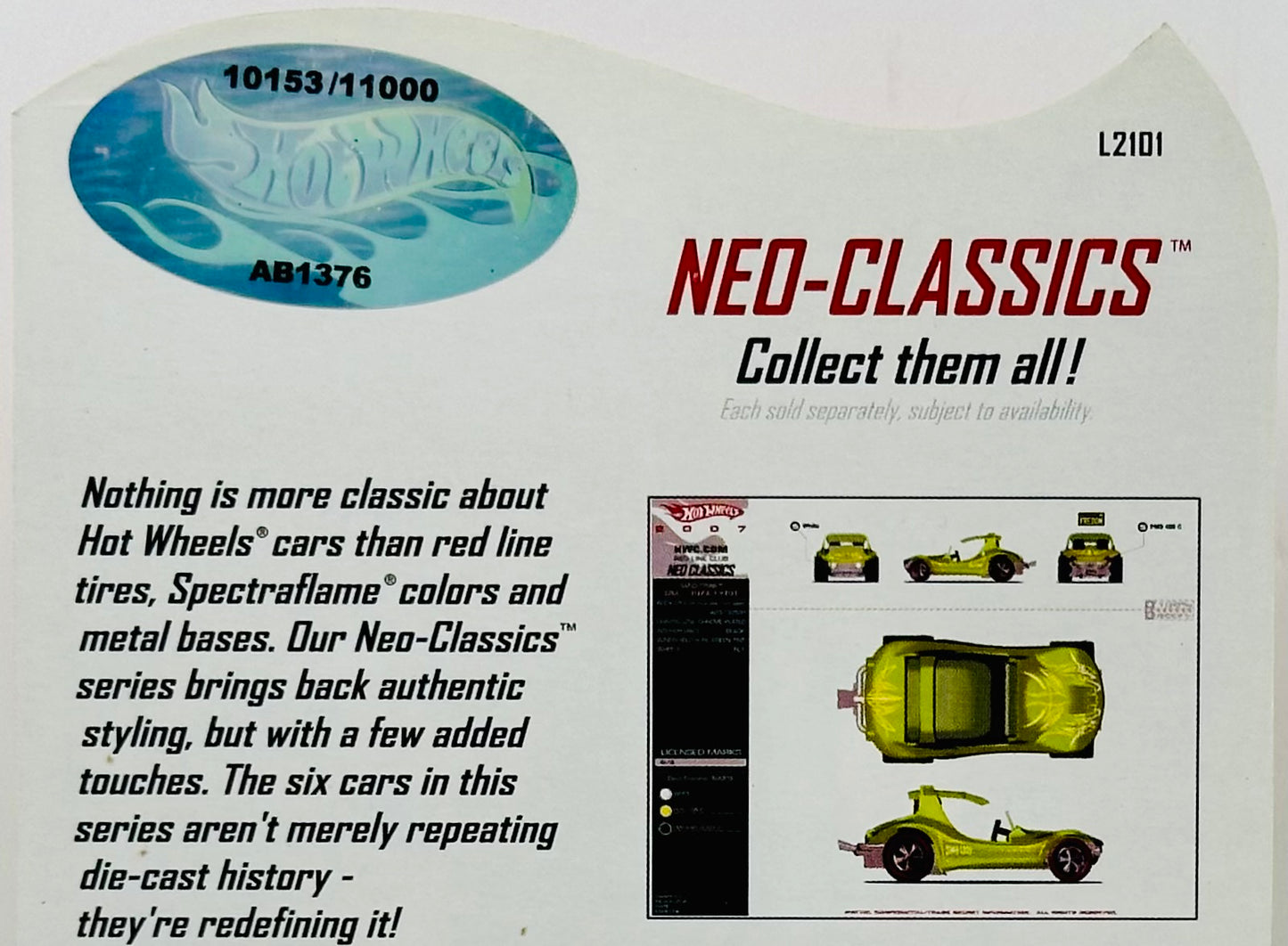 Hot Wheels 2007 - HWC Series 6: Neo Classics 02/06 - Sand Crab - Spectraflame Light Green - Redlines - A Tom Daniel Design - Limited to 11,000
