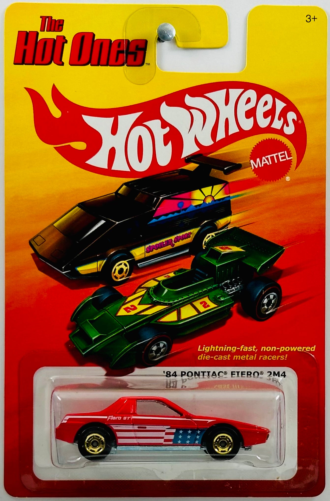 Hot Wheels 2011 - The Hot Ones - '84 Pontiac Fiero 2M4 - Red - Gold Hot Ones - Metal/Metal - Lightning Fast Metal Racers