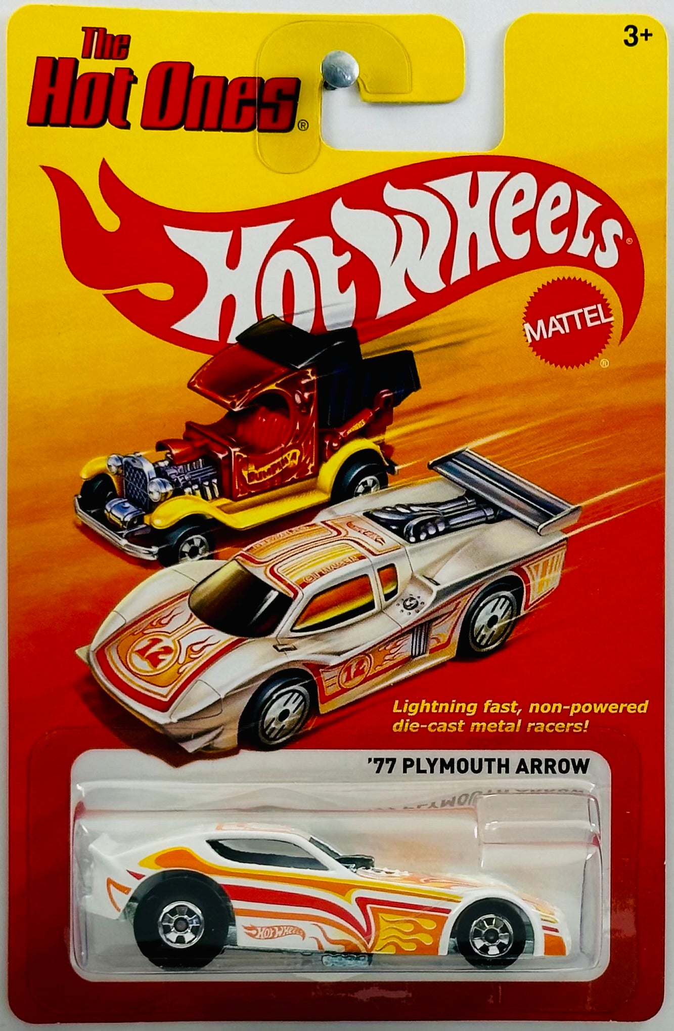 Hot Wheels 2012 - The Hot Ones - '77 Plymouth Arrow - White - Basic Wheels - Metal/Metal - Lightning Fast Metal Racers