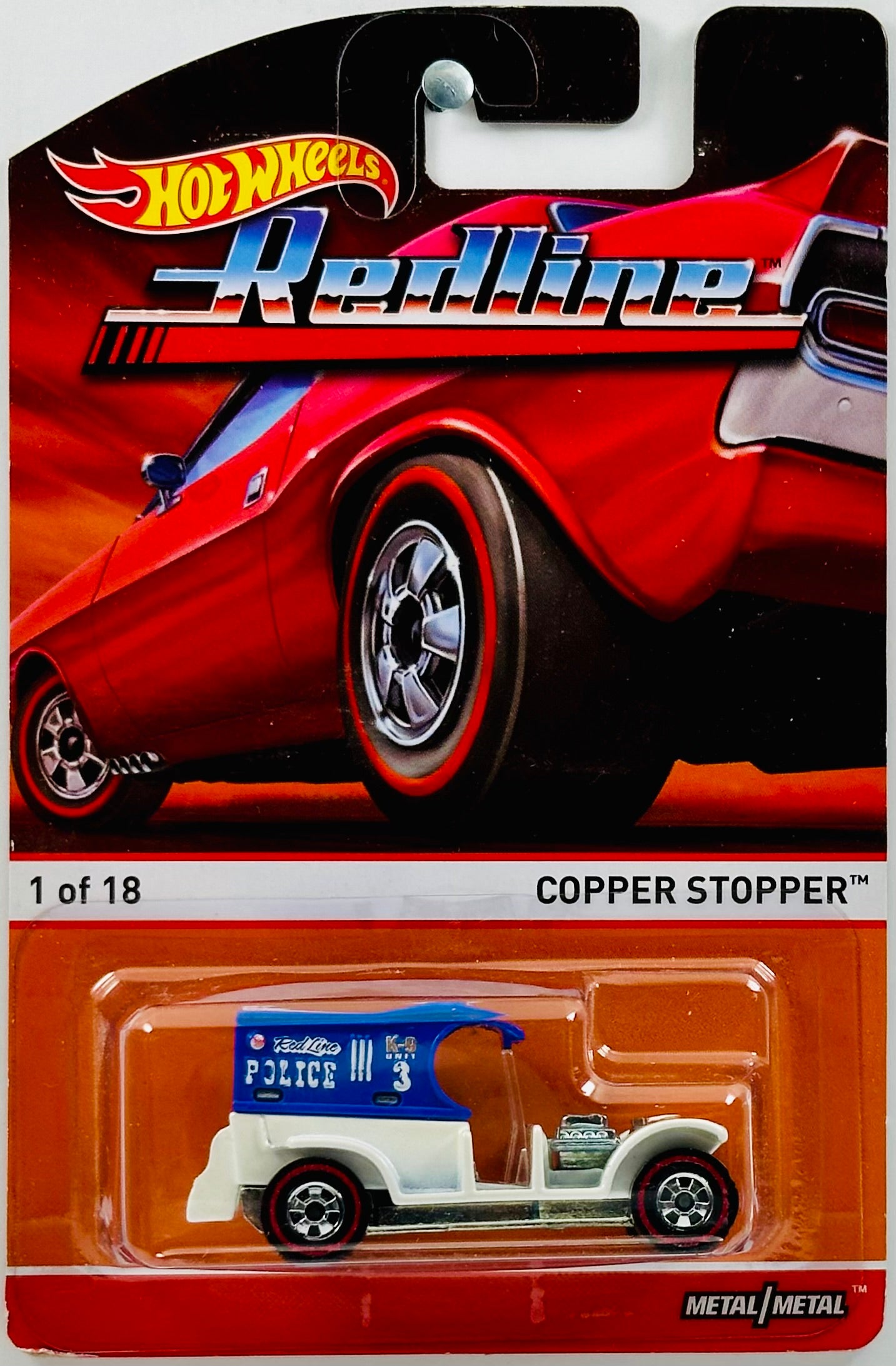 Hot Wheels 2015 - Heritage: Redline 01/18 - Copper Stopper - White - Metal/Metal