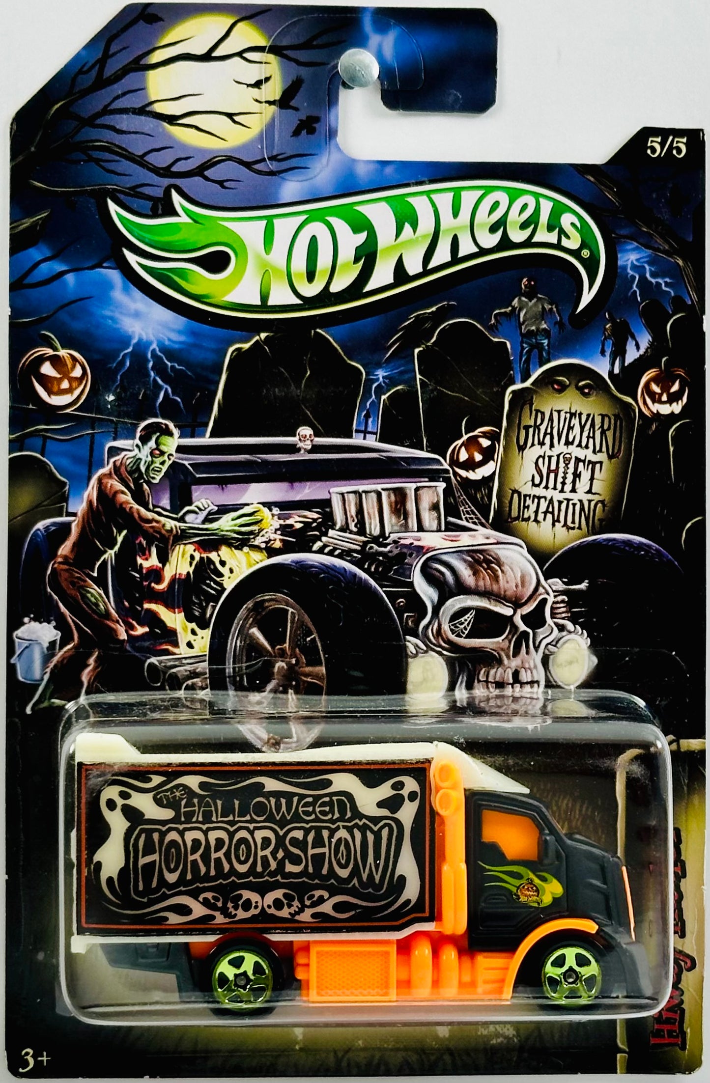 Hot Wheels 2013 - Happy Halloween! 05/05 - Hiway Hauler - Matte Black - 'The Halloween Horror Show' - Glow In The Dark - Kroger Exclusive