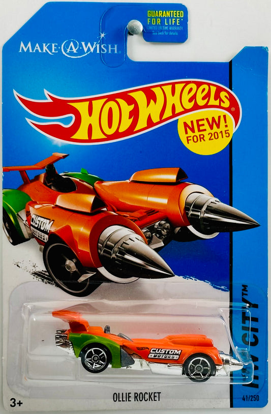Hot Wheels 2015 - Collector # 041/250 - HW City: HW Space Team - New Models - Ollie Rocket - Pearl Orange - Make-A-Wish - USA