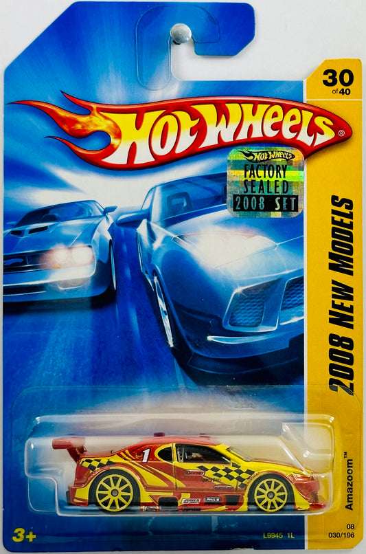 Hot Wheels 2008 - Collector # 030/196 - New Models 30/40 - Amazoom - Metalflake Red Orange - FSC