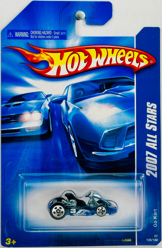 Hot Wheels 2007 - Collector # 135/180 - All Stars - Go Kart - Metalflake Blue - 5 Spoke - USA
