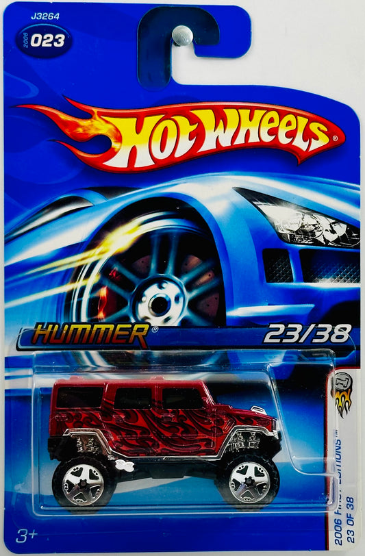 Hot Wheels 2006 - Collector # 023/223 - First Editions 23/38 - Hummer - Metalflake Dark Red - USA
