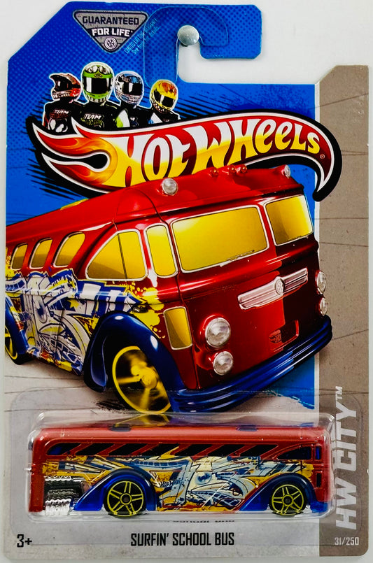 Hot Wheels 2013 - Collector # 031/250 - HW City: Graffiti Rides - Surfin' School Bus - Dark Orange - USA
