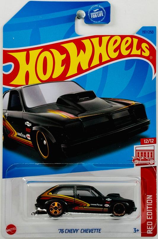 Hot Wheels 2023 - Collector # 197/250 - Red Edition 12/12 - '76 Chevy Chevette - Black - Target Exclusive - USA