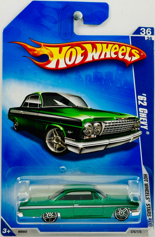 Hot Wheels 2008 - Collector # 076/172 - Stars 36/36 - '62 Chevy - Metallic Green - IC