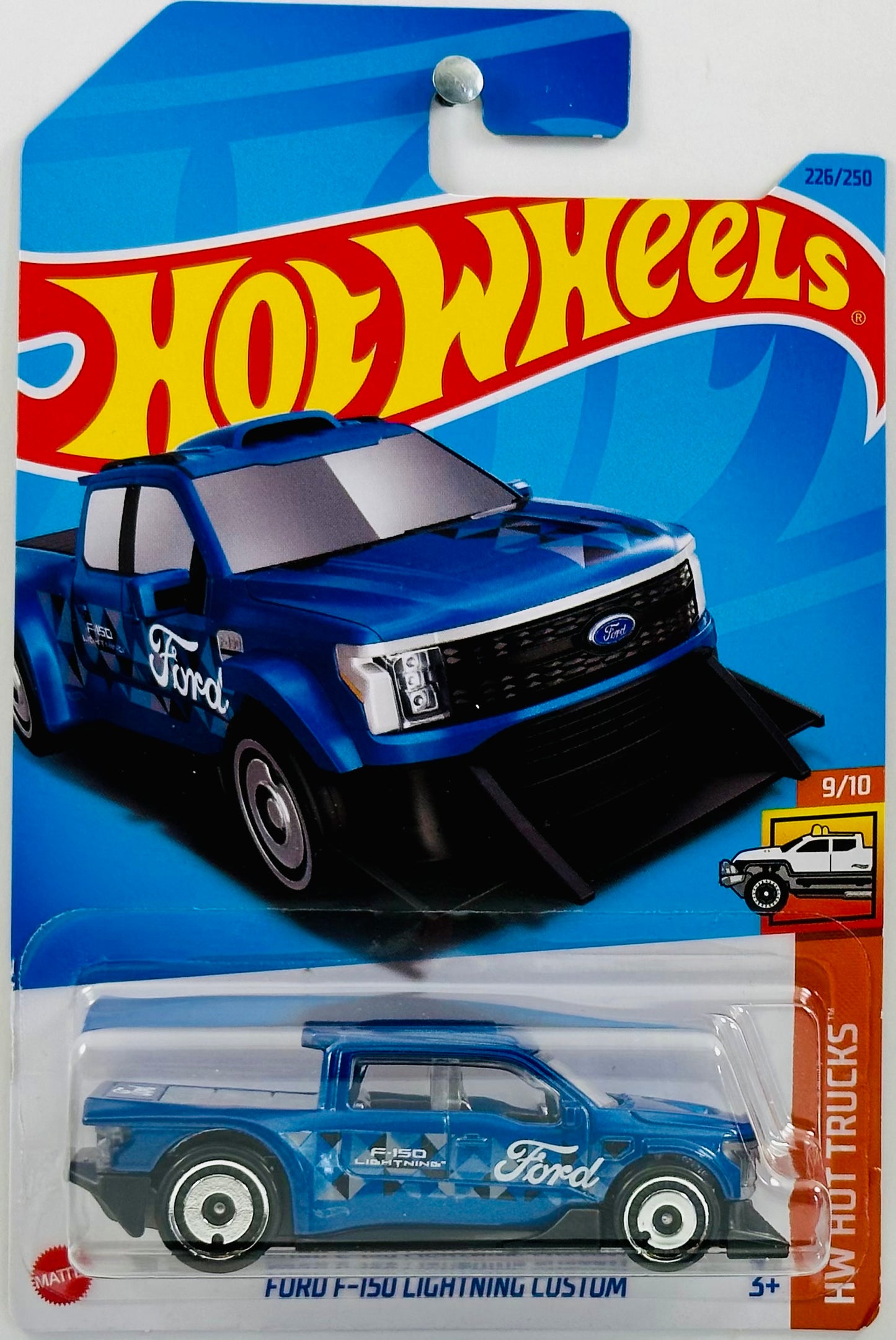 Hot Wheels 2023 - Collector # 226/250 - HW Hot Trucks 09/10 - New Models - Ford F-150 Lightning Custom - Blue - IC