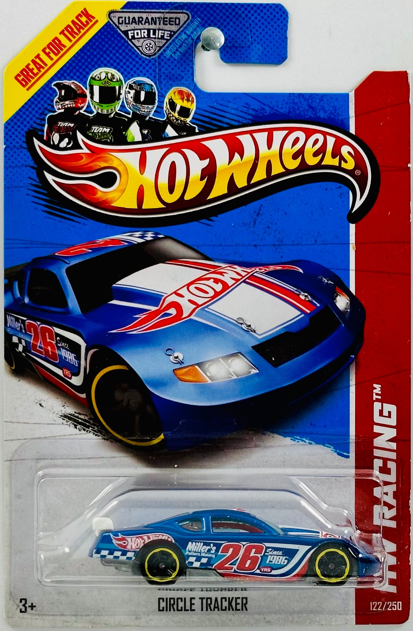 Hot Wheels 2013 - Collector # 122/250 - HW Racing: Track Aces - Circle Tracker - Metalflake Blue - White Spoiler - USA