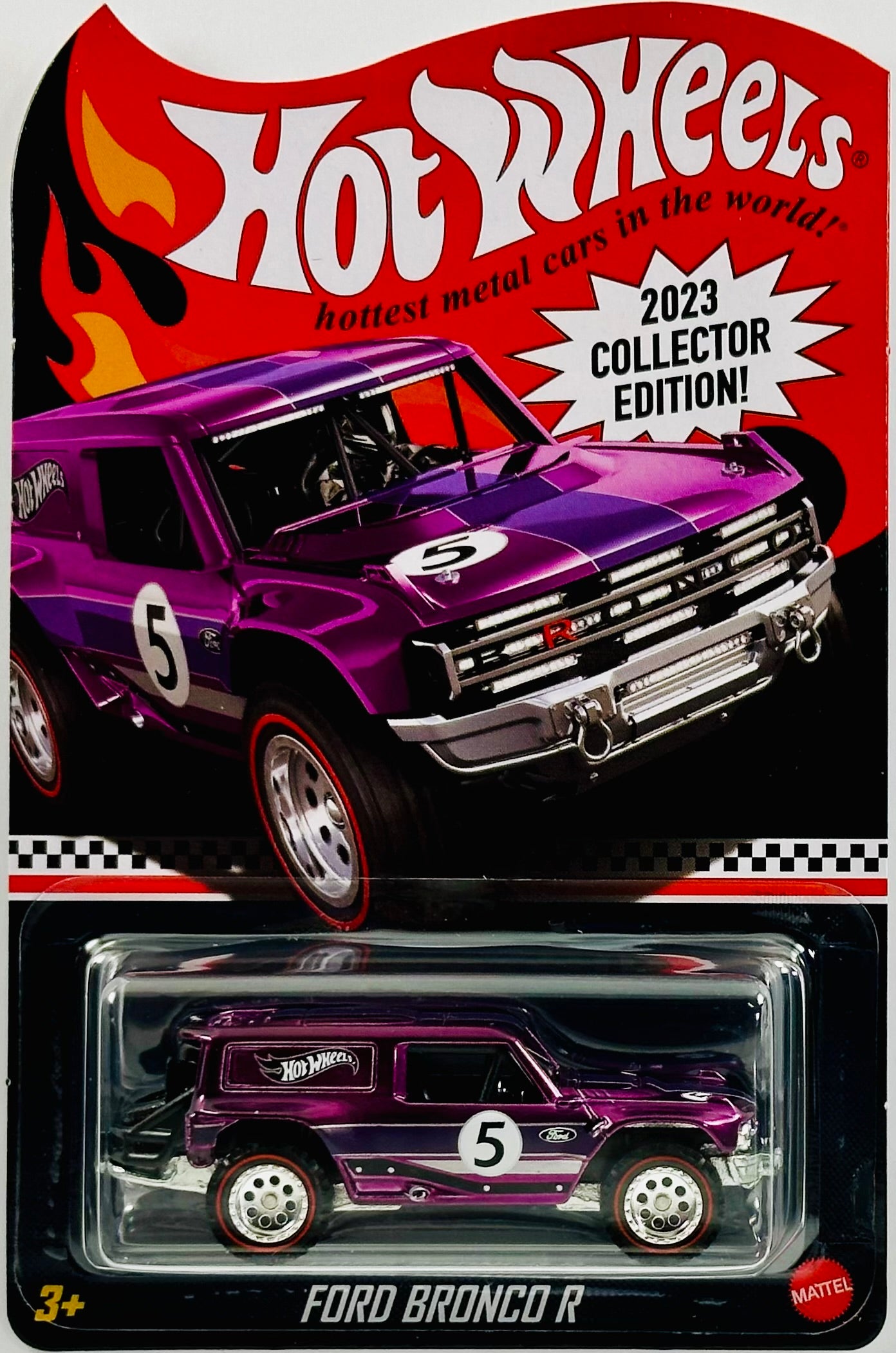 Hot Wheels 2023 - Collector Edition - Ford Bronco R - Spectraflame Purple - '5' / Highly Detailed - Metal/Metal & Real Riders - Kroger Mail-in