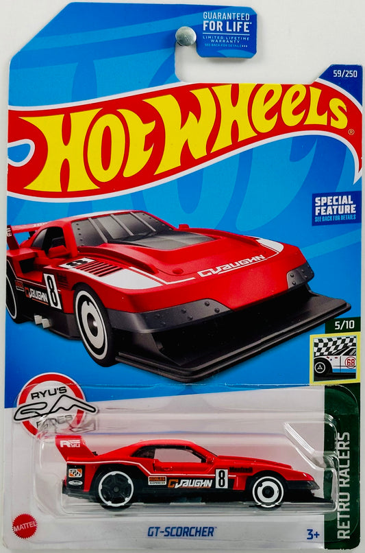 Hot Wheels 2022 - Collector # 059/250 - Retro Rides 05/10 - GT-Scorcher - Red - Ryu's Rides - USA