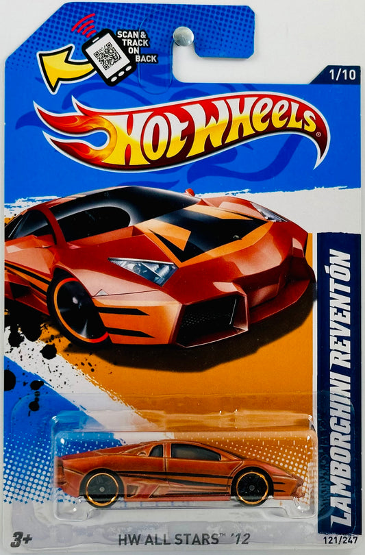 Hot Wheels 2012 - Collector # 121/247 - HW All Stars 01/10 - Lamborghini Reventón - Satin Burnt Orange  - USA