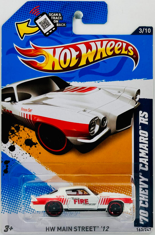 Hot Wheels 2012 - Collector # 163/247 - HW Main Street 03/10 - '70 Chevy Camaro RS - White - USA