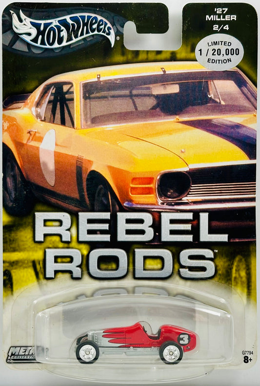Hot Wheels 2004 - Auto Affinity: Rebel Rods 02/04 - '27 Miller - Red - Metal Body & Real Riders - Limited to 20,000
