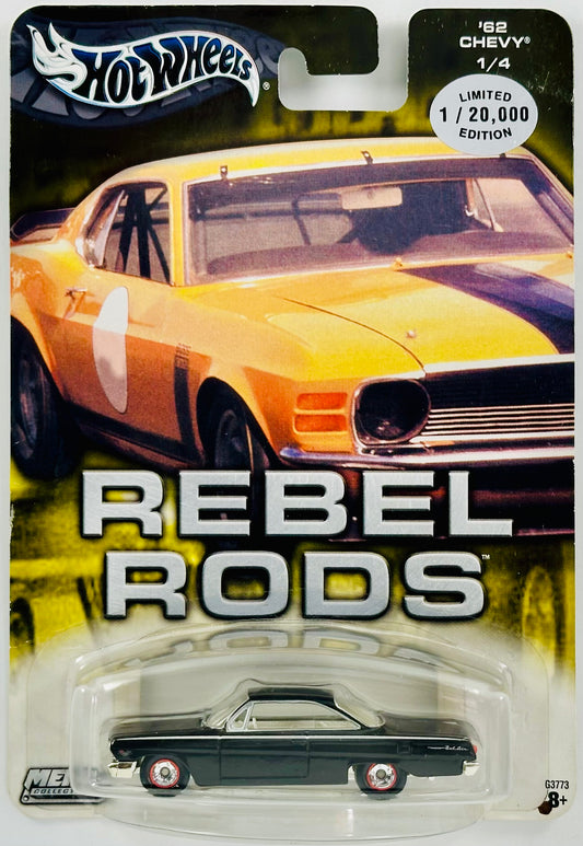 Hot Wheels 2004 - Auto Affinity: Rebel Rods 01/04 - '62 Chevy - Black - Metal Body & Real Riders - Limited to 20,000