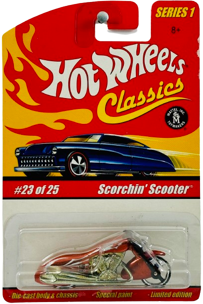 Hot Wheels 2005 - Classics Series 1 # 23/25 - Scorchin' Scooter - Spectraflame Orange - Metal/Metal