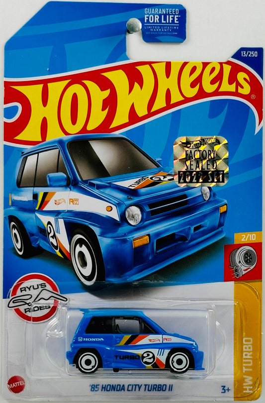Hot Wheels 2022 - Collector # 013/250 - HW Turbo 2/10 - '85 Honda City Turbo II - Medium Blue - Ryu's Rides - FSC