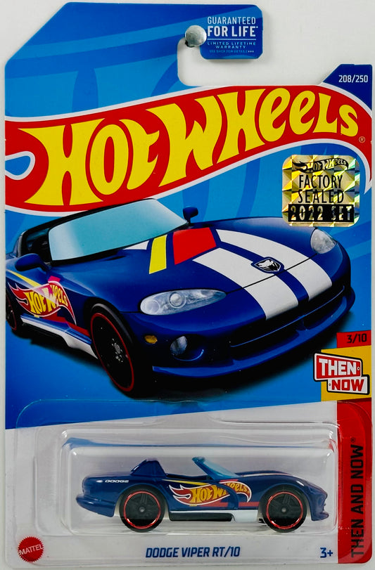 Hot Wheels 2022 - Collector # 208/250 - Then And Now 3/10 - Dodge Viper RT/10 - Race Team Blue - FSC