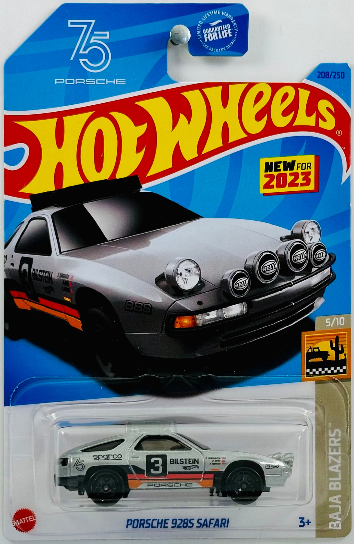 Hot Wheels 2023 - Collector # 208/250 - Baja Blazers 05/10 - New Models - Porsche 928S Safari - Metalflake Gray - USA
