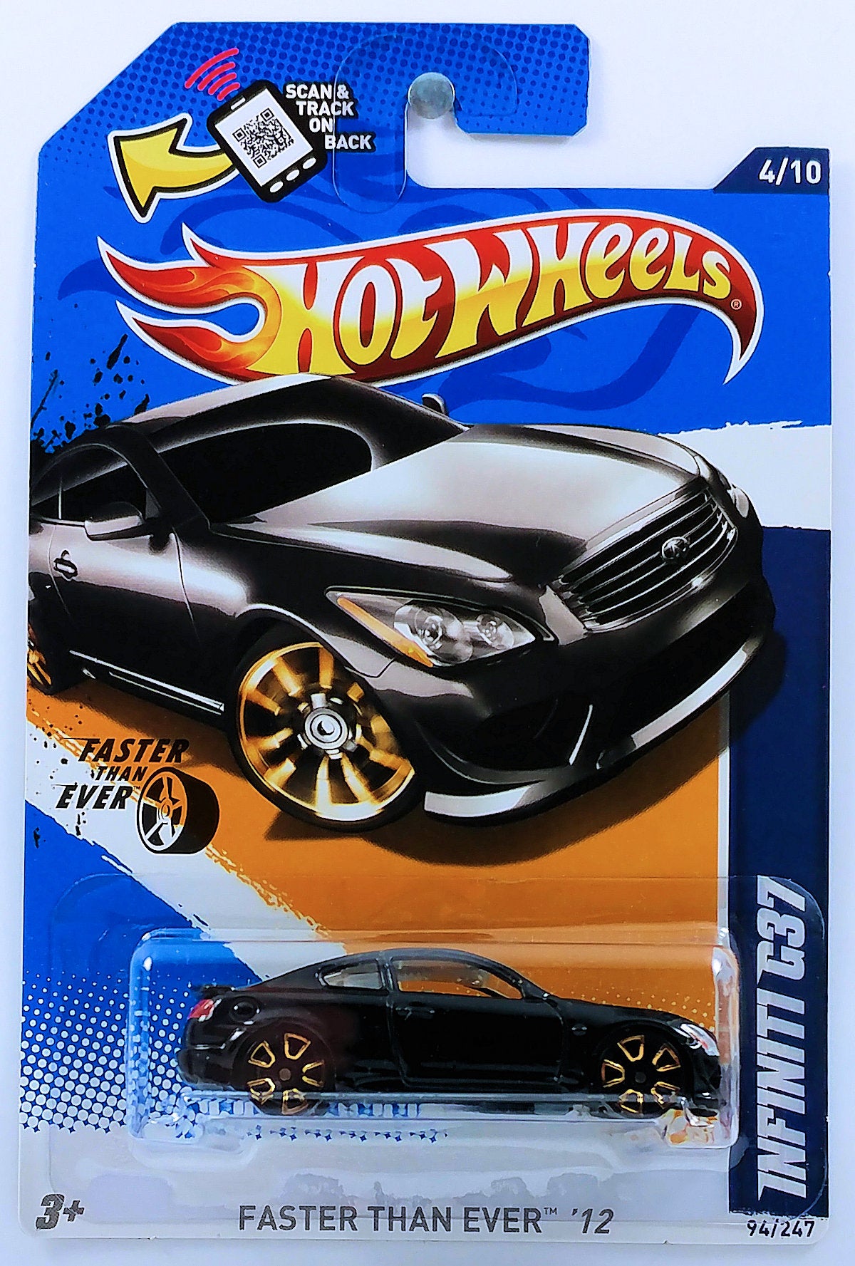 Hot Wheels 2012 - Collector # 094/247 - Faster Than Ever 4/10 - Infiniti G37 - Black - USA Card