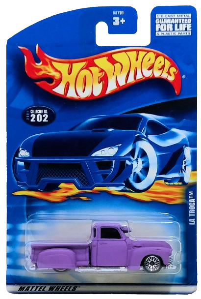 Hot Wheels 2001 - Collector # 202/240 - La Troca - Matte Lavender - LW Wheels - USA Card