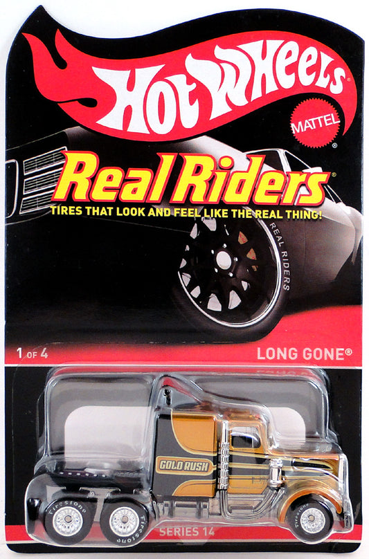 Hot Wheels 2016 - HWC / RLC - Real Riders Series 14 # 1 of 4 - Long Gone - Spectraflame Gold - Metal/Metal & Real Riders - KarKeeper