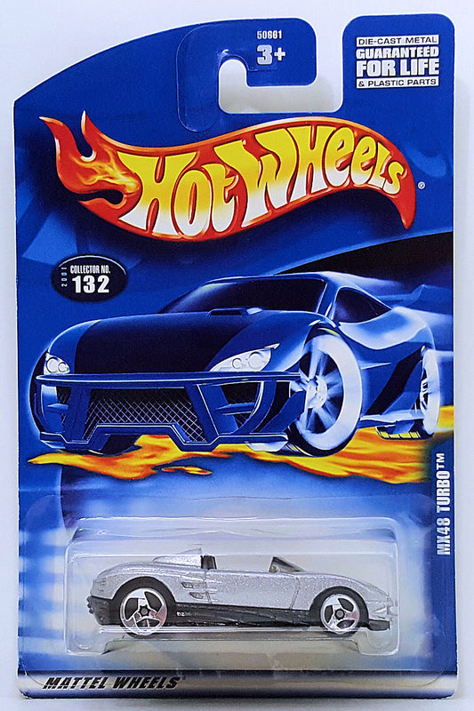 Hot Wheels 2001 - Collector # 132/240 - MX48 Turbo - Metallic Silver - USA Card
