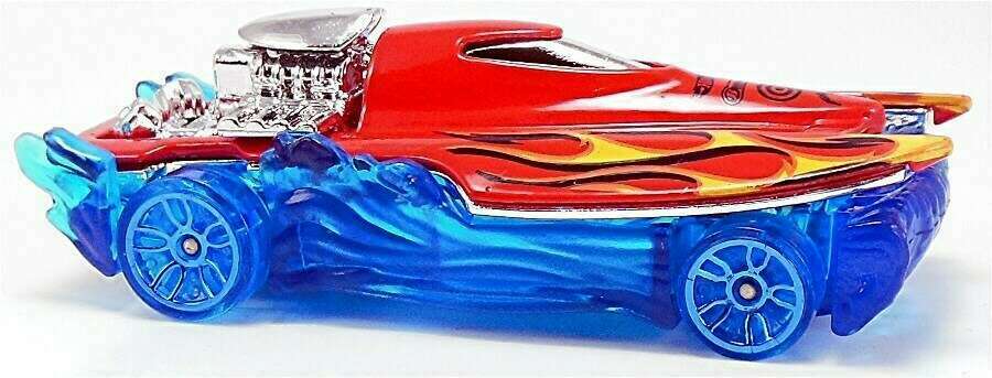 Hot Wheels 2012 - Collector # 029/247 - New Models 29/50 - Mad Splash - Red Boat / Transparent Blue Water & Wheels - USA Card