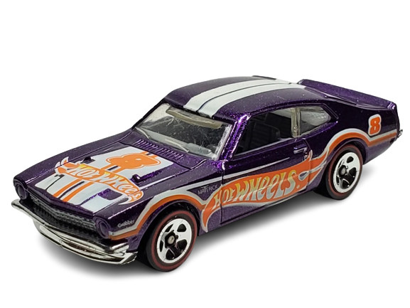Hot Wheels 2012 - Collector # 179/247 - HW Racing 9/10 - '71 Maverick Grabber - Metallic Purple - 5 Spoke w/ Red Lines - Walmart Exclusive - USA