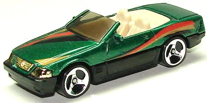 Hot Wheels 1998 - Collector # 815 - Mercedes 500SL - Metallic Green - USA Blue Car Card