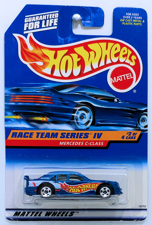 Hot Wheels 1998 - Collector # 726 - Race Team Series IV 2/4 - Mercedes C-Class - Blue - 5 Spokes - USA