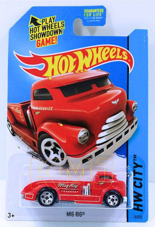 Hot Wheels 2015 - Collector # 009/250 - HW City / HW City Works - Mig Rig - Red - USA Card