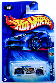 Hot Wheels 2004 - Collector # 184/212 - Roll Patrol - Mitsubishi Eclipse - Metallic Silver / Police - Blue PR5 Wheels - USA Card