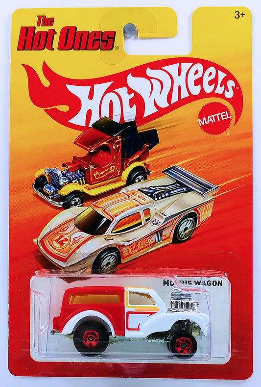Hot Wheels 2012 - The Hot Ones - Morris Wagon - White & Red - Red Basic Wheels - Metal/Metal - Lightning Fast Metal Racers