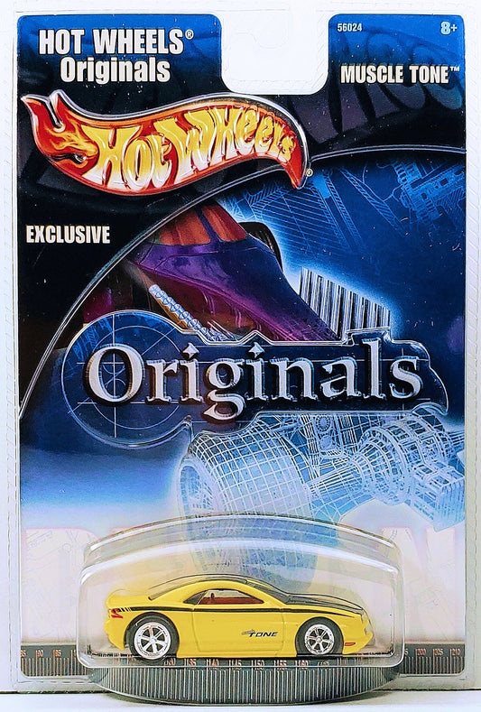 Hot Wheels 2002 - Originals - Muscle Tone - Yellow - PC 6 Spokes - Target Exclusive