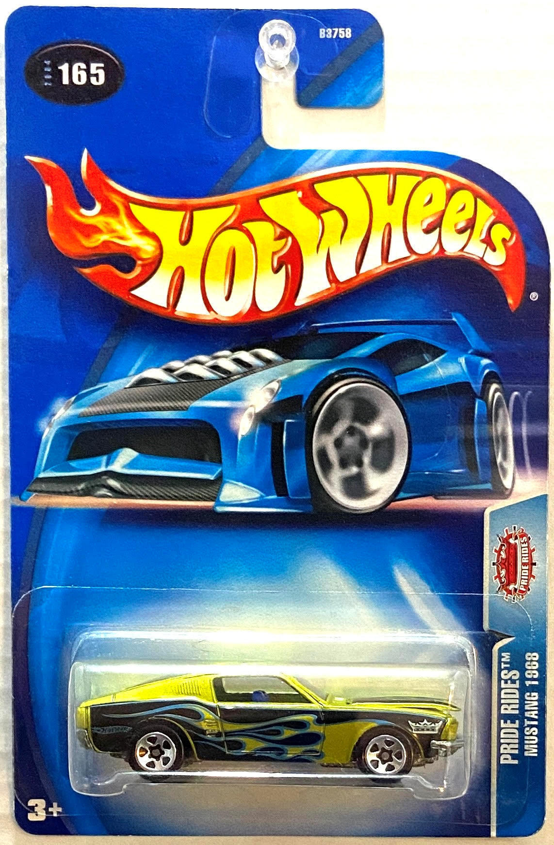 Hot Wheels 2004 - Collector # 165/212 - Pride Rides - Mustang 1968 - Anti-Freeze Green with Flames - USA