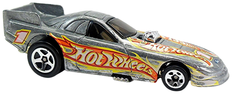 Hot Wheels 2004 - Collector # 022/212 - First Editions 22/100 - Mustang Funny Car - ZAMAC - '1' / Hot Wheels Graphics - Toys R Us Exclusive - USA