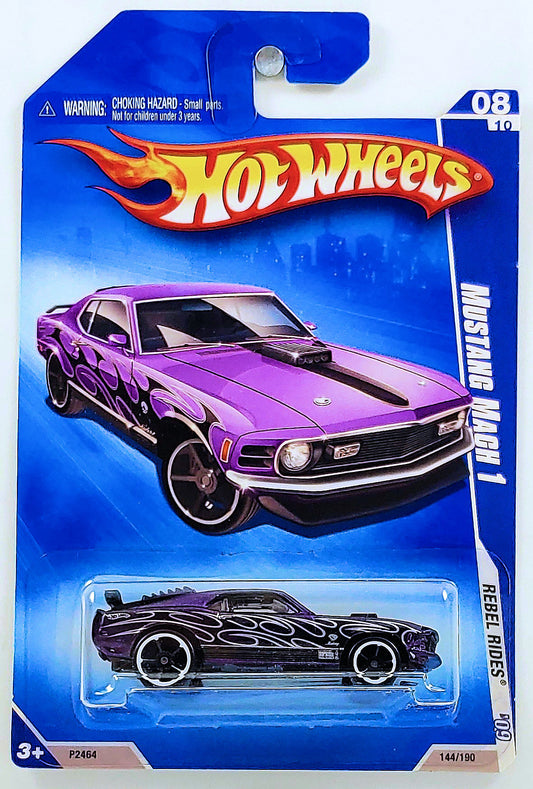 Hot Wheels 2009 - Collector # 144/190 - Rebel Rides 8/10 - Mustang Mach 1 - Purple - USA