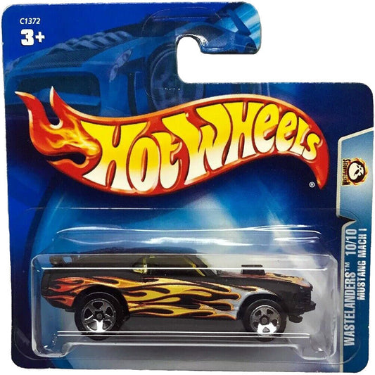 Hot Wheels 2003 - Collector # 193/220 - Wastelanders 10/10 - Mustang Mach 1 - Black with Flames - SC