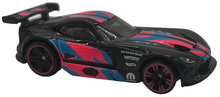 Hot Wheels 2023 - Neon Speeders 06/08 - SRT Viper GTS-R - Black - Neon Pink & Blue Paint - Walmart Exclusive