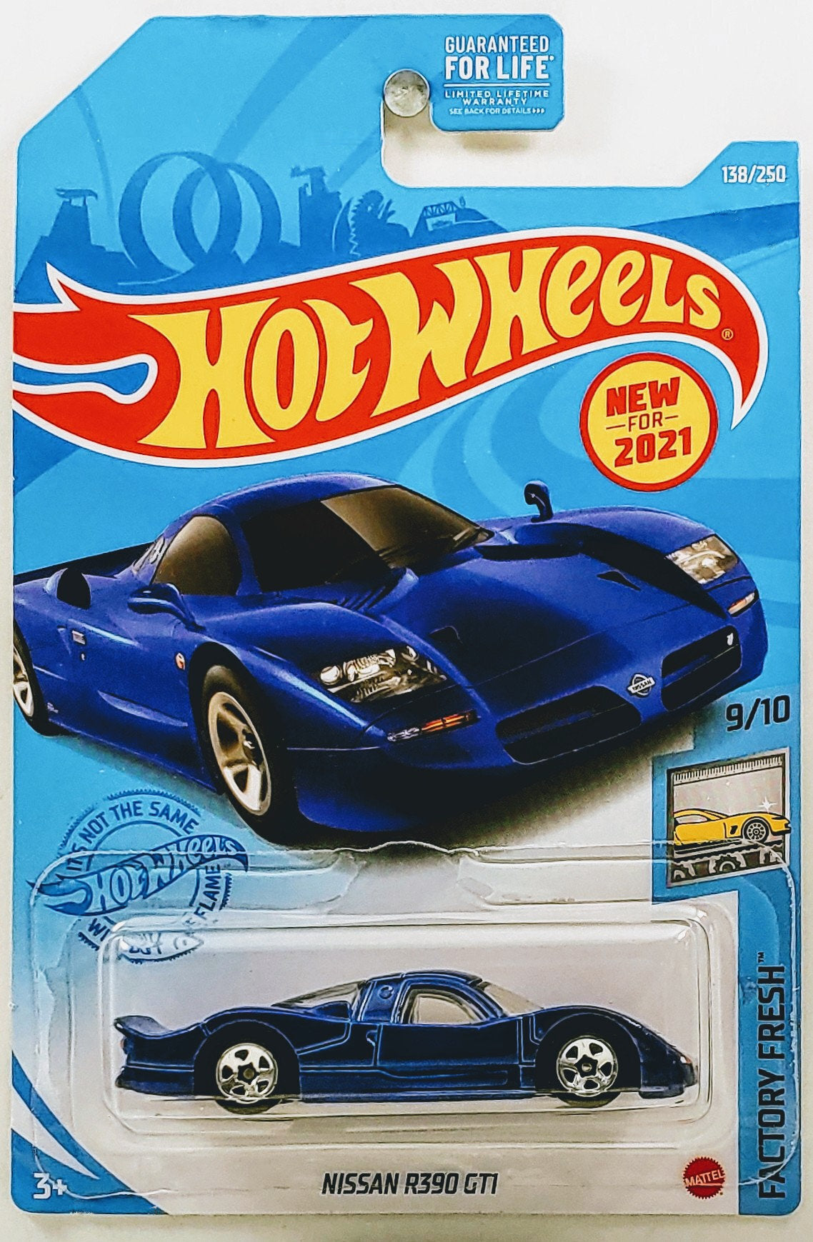 Hot Wheels 2021 - Collector # 138/250 - Factory Fresh 9/10 - New Models - Nissan R390 GT1 - Blue - 5 Spokes - USA