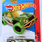Hot Wheels 2014 - Collector # 184/250 - HW Race / Night Storm / Treasure Hunt - Off Track - Olive Drab / Circle Flame Logo on Roof Pillar - Glow in the Dark Tires - USA Card